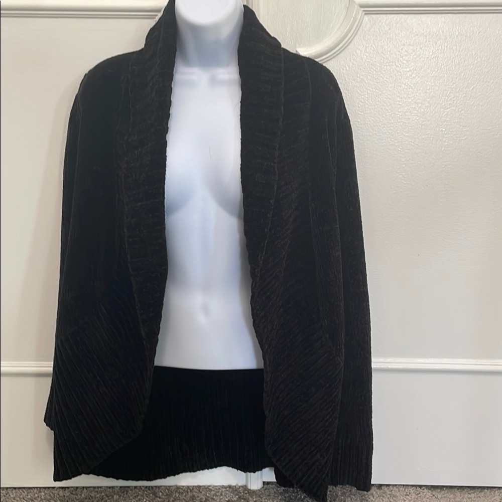 A New Day Women's Black Chenille Cardigan Sweater, Size Small